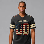Personalisiertes schwarzes Vintage USA Football Trikot